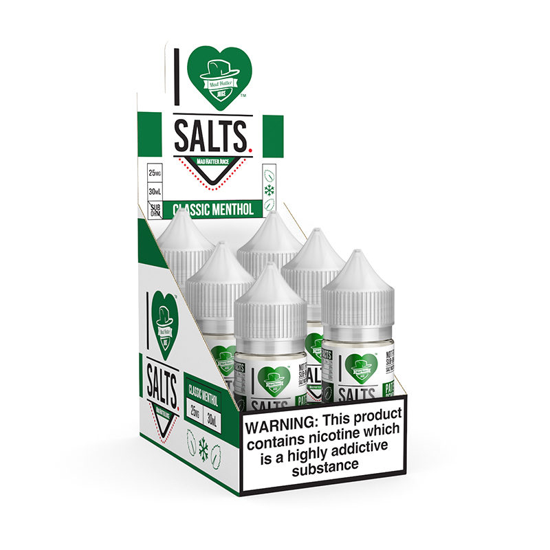 Buy I Love Salts Classic Menthol Free Shipping Mad Hatter Juice